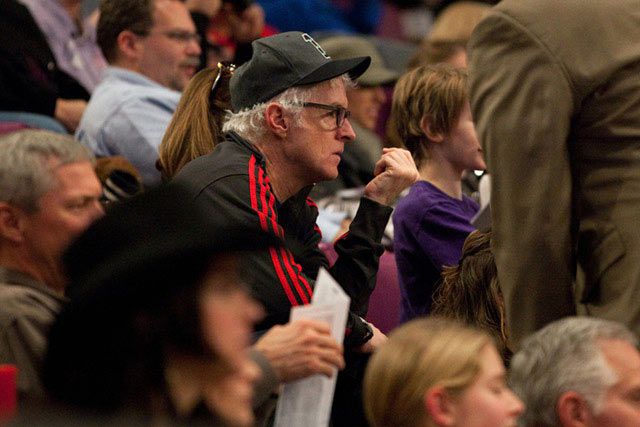 Actor John Slattery (Mad Men) watches the event.